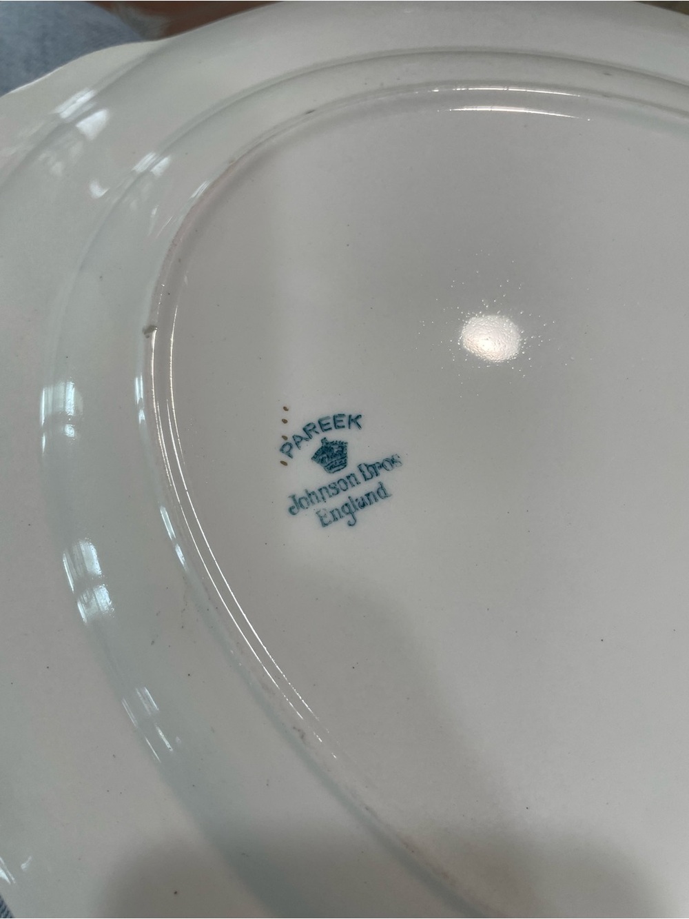 Pareek Johnson Bros Vintage Floral Ivory Serving Platter with Blue Accents - Picture 2 of 8